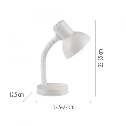 JUST LIGHT. 11080-16 - Flexibele Tischlampe FLEXI 1xE27/25W/230V Weiß