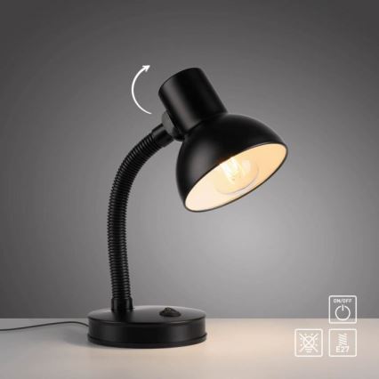 JUST LIGHT. 11080-18 - FLEXI Tischlampe 1xE27/25W/230V schwarz