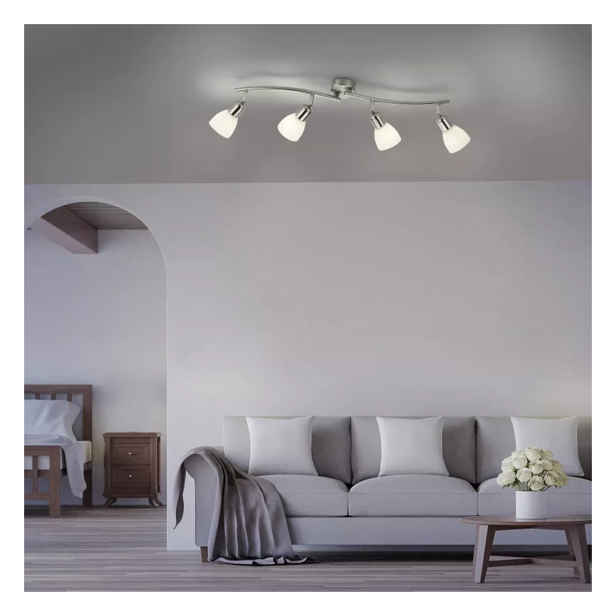 JUST LIGHT. 11954-55 - Spotleuchte KARO 4xE14/40W/230V mattchrom