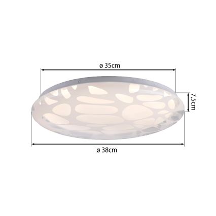 JUST LIGHT. 14009-16 - LED-dimmbare Deckenleuchte ART PLAFO LED/20W/230V 2700-6500K Ø 38 cm weiß + Fernbedienung
