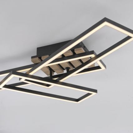JUST LIGHT. 14051-79 - LED-Deckenleuchte AKUSTIKA LED/20,5W/230V Eiche/Schwarz