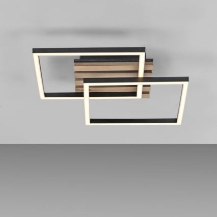 JUST LIGHT. 14053-79 - LED-Deckenleuchte AKUSTIK LED/15W/230V Eiche/Schwarz