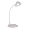 JUST LIGHT. 14414-16 - Dimmbare, flexible Touch-Tischlampe mit PUCKI induktivem Ladegerät, 4,5W, 230V in Weiß