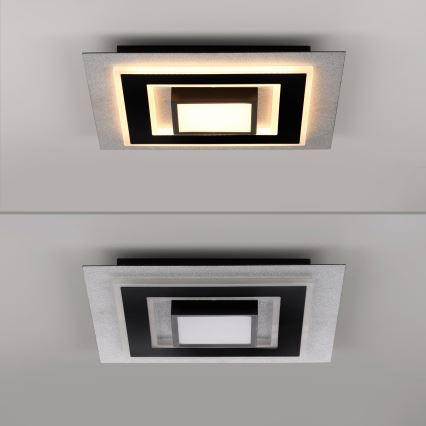 JUST LIGHT. 14439-21 - LED-Deckenleuchte CICHIO LED/18,5W/230V + LED/9W 40x40 cm schwarz