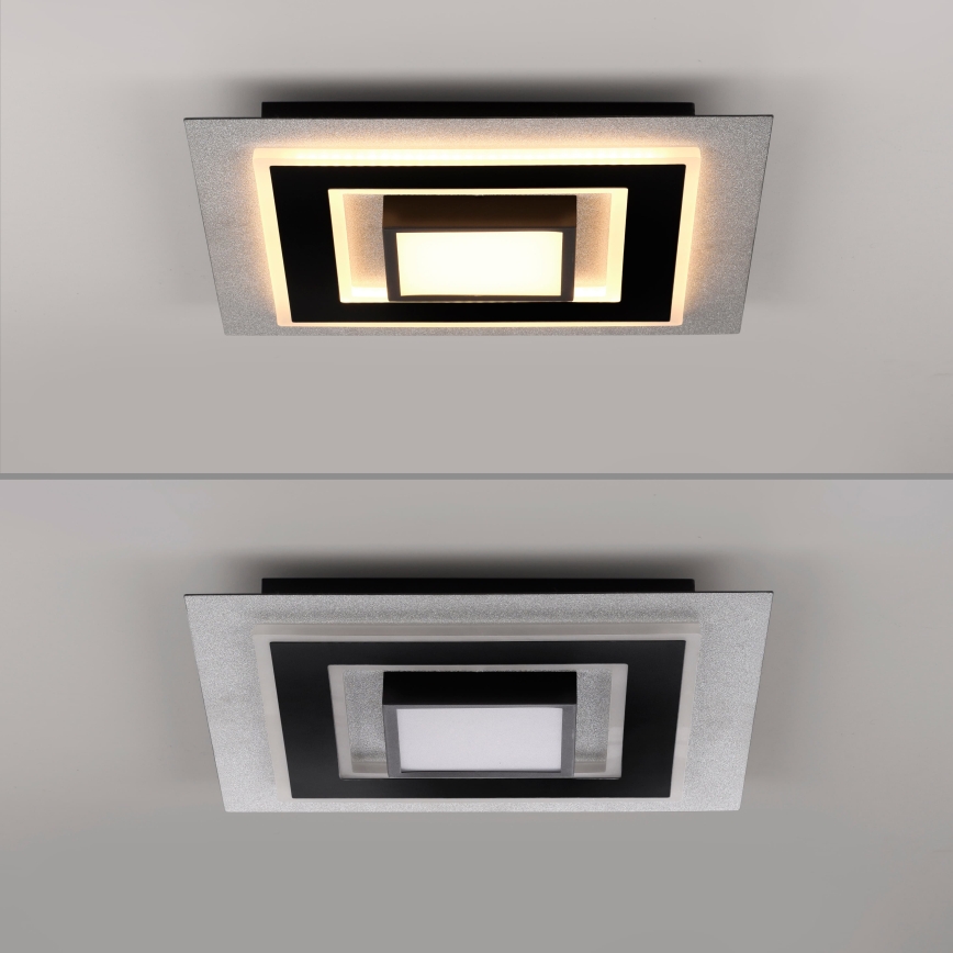 JUST LIGHT. 14439-21 - LED-Deckenleuchte CICHIO LED/18,5W/230V + LED/9W 40x40 cm schwarz