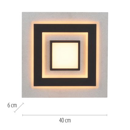 JUST LIGHT. 14439-21 - LED-Deckenleuchte CICHIO LED/18,5W/230V + LED/9W 40x40 cm schwarz