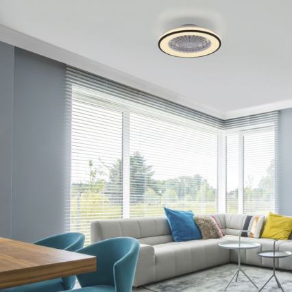JUST LIGHT. 14447-18 - LED RGBW dimmbarer Deckenventilator mit Licht LENO LED/44W/230V 3000-6500K Ø 48,6 cm weiß + Fernbedienung