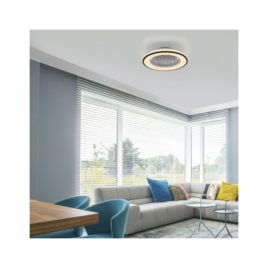 JUST LIGHT. 14447-18 - LED RGBW dimmbarer Deckenventilator mit Licht LENO LED/44W/230V 3000-6500K Ø 48,6 cm weiß + Fernbedienung