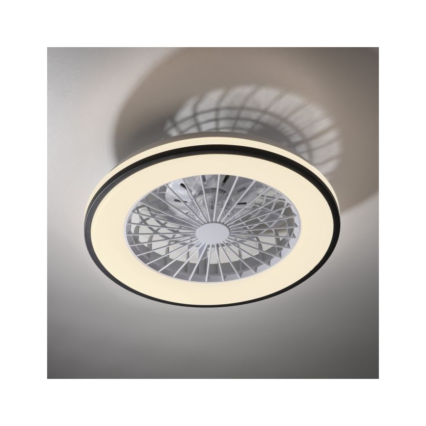JUST LIGHT. 14447-18 - LED RGBW Dimmbarer Deckenventilator mit Licht LENO LED/44W/230V 3000-6500K Ø 48,6 cm weiß + Fernbedienung