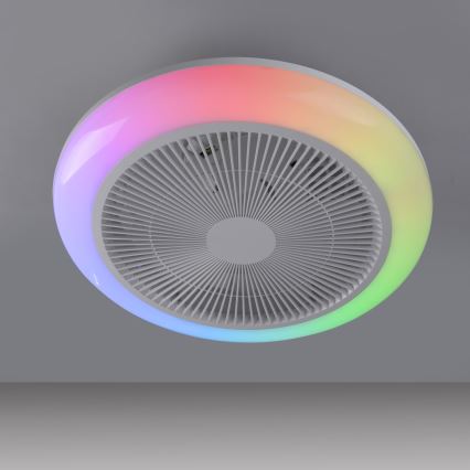 JUST LIGHT. 14623-16 - LED RGBW dimmbarer Deckenventilator mit Licht BRENDA LED/22W/230V 3000-6000K Ø 46 cm weiß + Fernbedienung