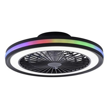 JUST LIGHT. 14649-18 - LED RGBW dimmbarer Deckenventilator mit Licht BRANDON LED/36W/230V 2700-5000K Ø 46,5 cm schwarz + Fernbedienung