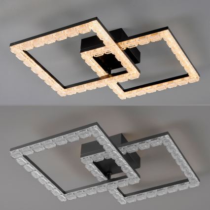 JUST LIGHT. 14732-18 - LED-Deckenleuchte GLITRA LED/17,5W/230V 37,6x37,6 cm schwarz