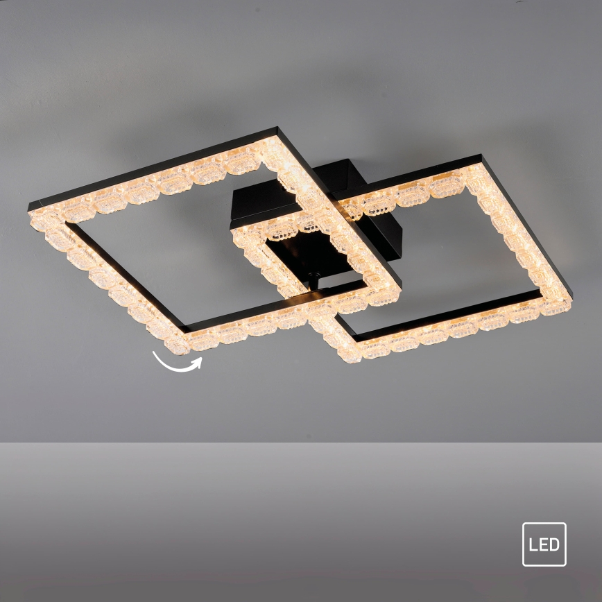 JUST LIGHT. 14732-18 - LED-Deckenleuchte GLITRA LED/17,5W/230V 37,6x37,6 cm schwarz