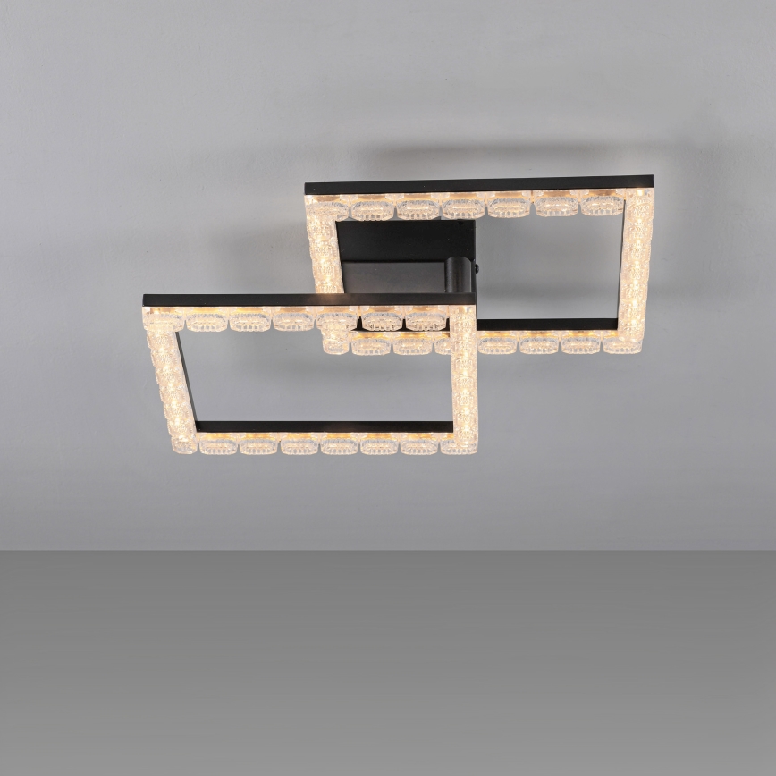 JUST LIGHT. 14732-18 - LED-Deckenleuchte GLITRA LED/17,5W/230V 37,6x37,6 cm schwarz