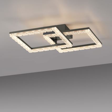 JUST LIGHT. 14732-18 - LED-Deckenleuchte GLITRA LED/17,5W/230V 37,6x37,6 cm schwarz
