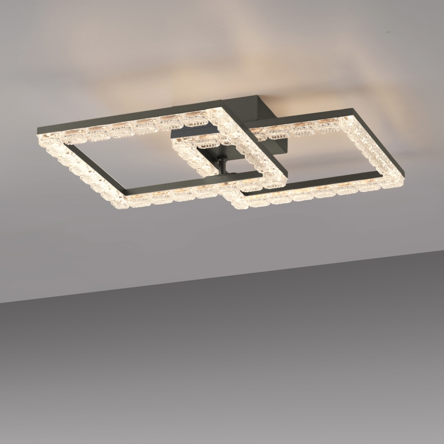 JUST LIGHT. 14732-18 - LED-Deckenleuchte GLITRA LED/17,5W/230V 37,6x37,6 cm schwarz