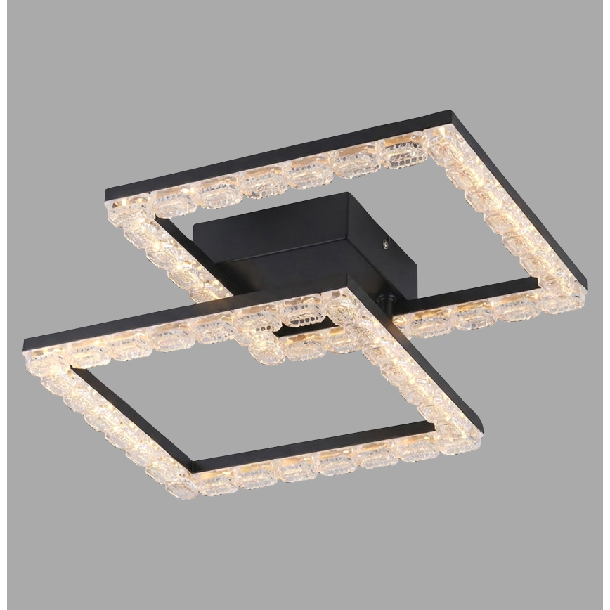 JUST LIGHT. 14732-18 - LED-Deckenleuchte GLITRA LED/17,5W/230V 37,6x37,6 cm schwarz