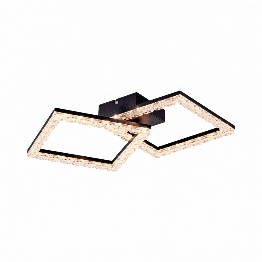 JUST LIGHT. 14732-18 - LED-Deckenleuchte GLITRA LED/17,5W/230V 37,6x37,6 cm schwarz