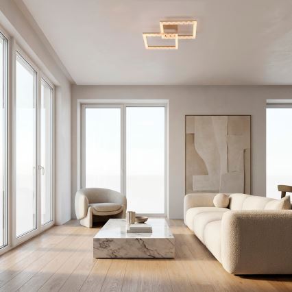 JUST LIGHT. 14732-60 - LED-Deckenleuchte GLITRA LED/17,5W/230V 37,6x37,6 cm goldfarben