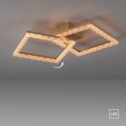 JUST LIGHT. 14732-60 - LED-Deckenleuchte GLITRA LED/17,5W/230V 37,6x37,6 cm goldfarben