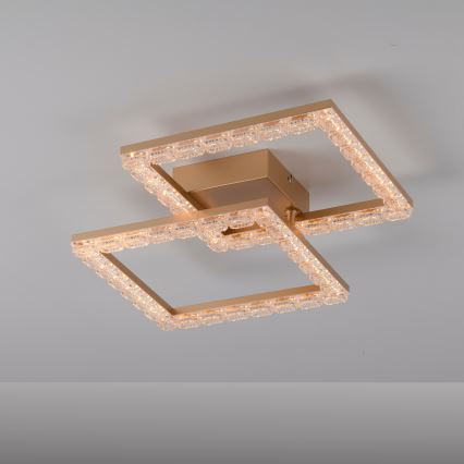 JUST LIGHT. 14732-60 - LED-Deckenleuchte GLITRA LED/17,5W/230V 37,6x37,6 cm goldfarben