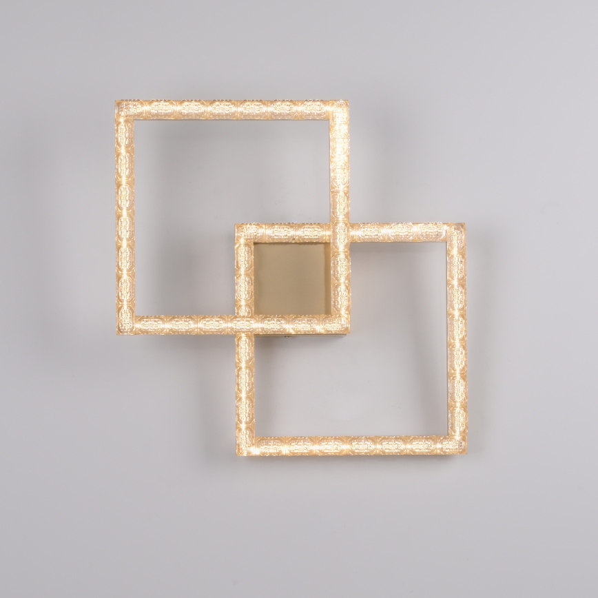 JUST LIGHT. 14732-60 - LED-Deckenleuchte GLITRA LED/17,5W/230V 37,6x37,6 cm goldfarben