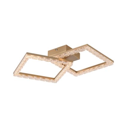 JUST LIGHT. 14732-60 - LED-Deckenleuchte GLITRA LED/17,5W/230V 37,6x37,6 cm goldfarben