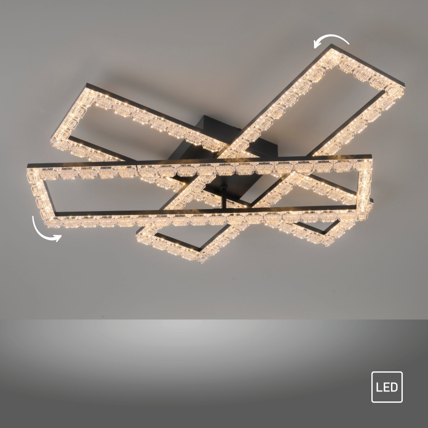 JUST LIGHT. 14733-18 - LED Deckenleuchte GLITRA LED/35W/230V 57x72 cm schwarz
