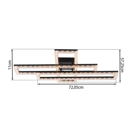 JUST LIGHT. 14733-18 - LED Deckenleuchte GLITRA LED/35W/230V 57x72 cm schwarz