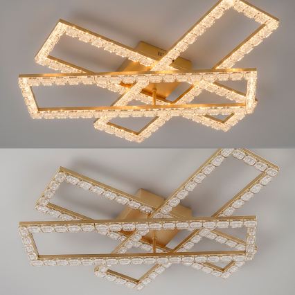 JUST LIGHT. 14733-60 - LED Deckenleuchte GLITRA LED/35W/230V 57,25x72,05 cm goldfarben