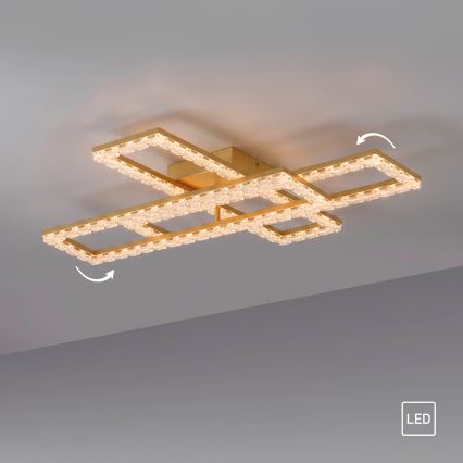 JUST LIGHT. 14733-60 - LED Deckenleuchte GLITRA LED/35W/230V 57,25x72,05 cm goldfarben