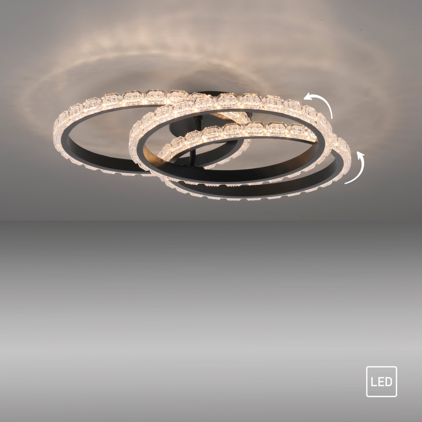 JUST LIGHT. 14734-18 - LED-Deckenleuchte GLITRA LED/37W/230V Ø 50 cm schwarz