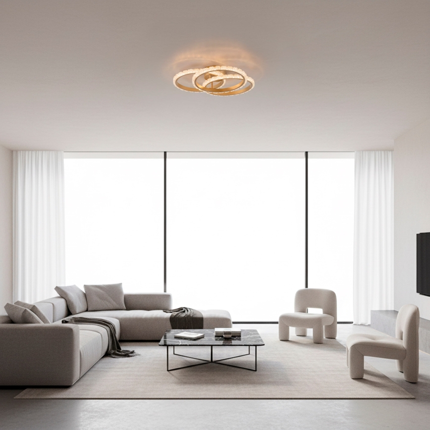JUST LIGHT. 14734-60 - LED-Deckenleuchte GLITRA LED/37W/230V Ø 50 cm goldfarben