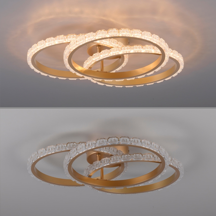 JUST LIGHT. 14734-60 - LED-Deckenleuchte GLITRA LED/37W/230V Ø 50 cm goldfarben