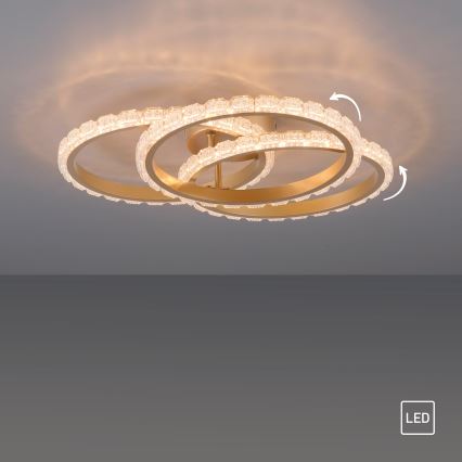 JUST LIGHT. 14734-60 - LED-Deckenleuchte GLITRA LED/37W/230V Ø 50 cm goldfarben