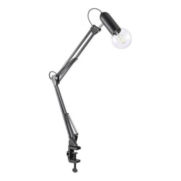 JUST LIGHT. 14773-18 - Tischleuchte mit Klemme TURN ME 1xE27/60W/230V schwarz