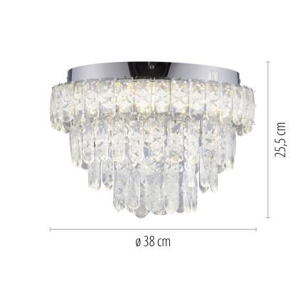 JUST LIGHT. 15092-17 - LED Deckenleuchte KULUNKA LED/33W/230V Ø 38 cm glänzender Chrom