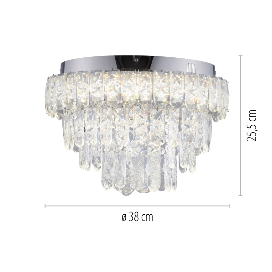 JUST LIGHT. 15092-17 - LED Deckenleuchte KULUNKA LED/33W/230V Ø 38 cm glänzender Chrom