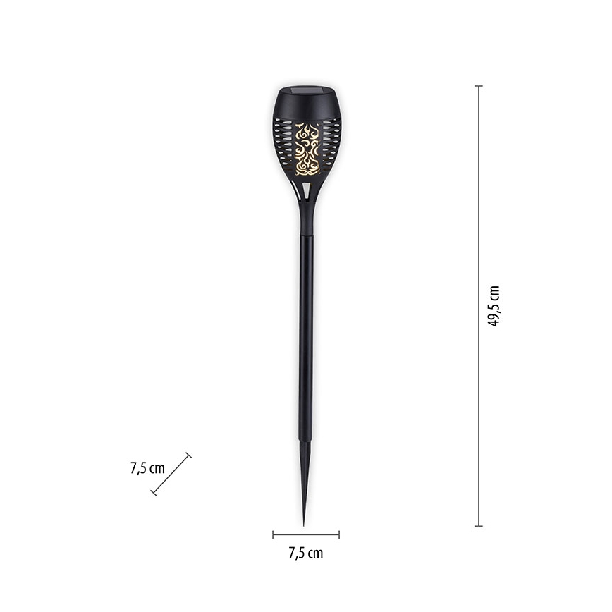 JUST LIGHT. 19106-18-3 - SET 3x LED-Solarleuchte FACKEL LED/0,24W/1,2V 200 mAh IP44 schwarz