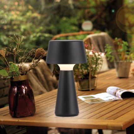JUST LIGHT. 19260-18 - LED dimmbare Touch-Außenleuchte ABERA LED/3W/3,7V 2000 mAh USB IP54 schwarz