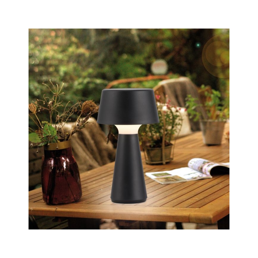JUST LIGHT. 19260-18 - LED dimmbare Touch-Außenleuchte ABERA LED/3W/3,7V 2000 mAh USB IP54 schwarz