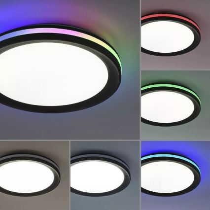 JUST LIGHT. 7509018 - LED RGBW dimmbares Deckenleuchte GANGES LED/24W/230V 2700-5000K + Fernbedienung