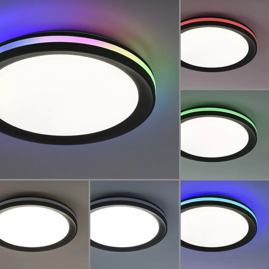 JUST LIGHT. 7509018 - LED RGBW dimmbares Deckenleuchte GANGES LED/24W/230V 2700-5000K + Fernbedienung