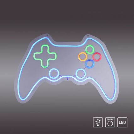 JUST LIGHT. 85022-70 - LED-Neon-Wanddekoration NEON LED/6,5W/5V im Gamer-Design