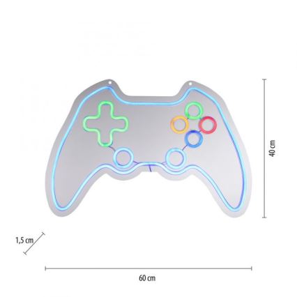 JUST LIGHT. 85022-70 - LED-Neon-Wanddekoration NEON LED/6,5W/5V im Gamer-Design
