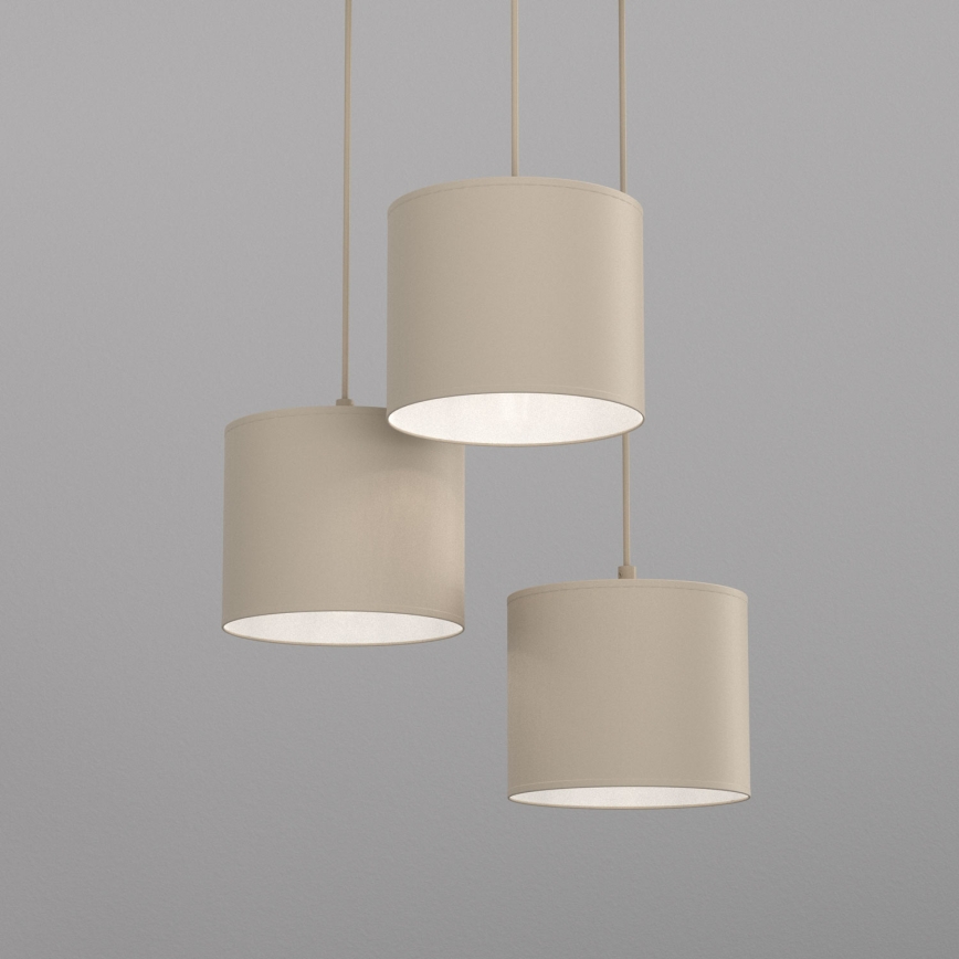 Kabel-Pendelleuchte ARDEN 3xE27/15W/230V, Ø 30 cm, beige