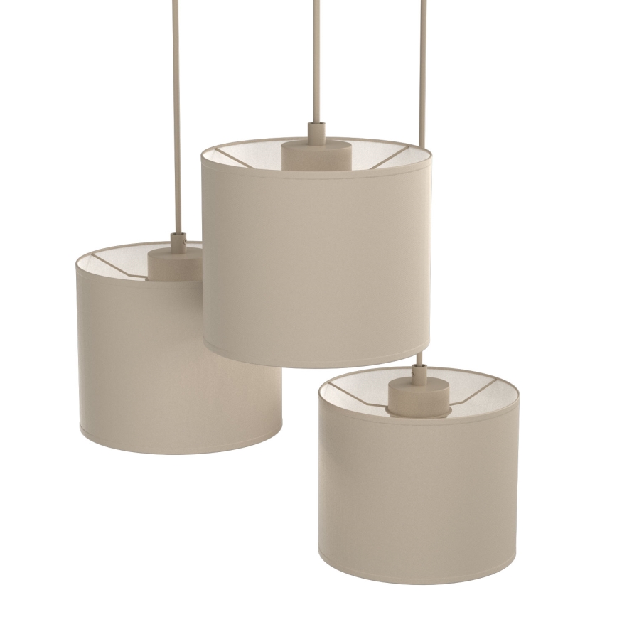 Kabel-Pendelleuchte ARDEN 3xE27/15W/230V, Ø 30 cm, beige
