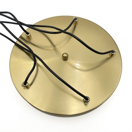 Kabel-Pendelleuchte CRISTAL 5xE14/15W/230V Messing/rauchbeige