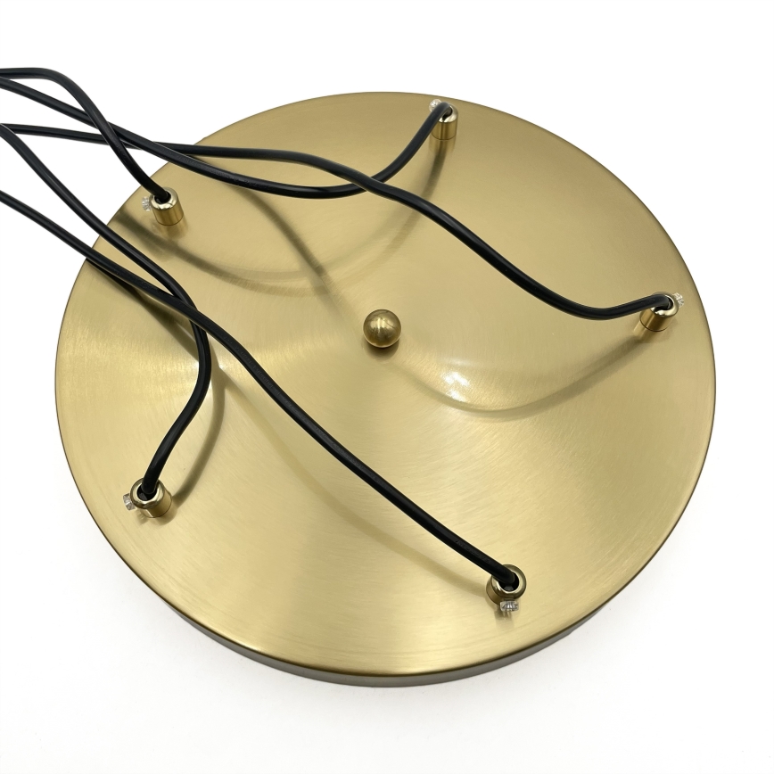 Kabel-Pendelleuchte CRISTAL 5xE14/15W/230V Messing/rauchbeige