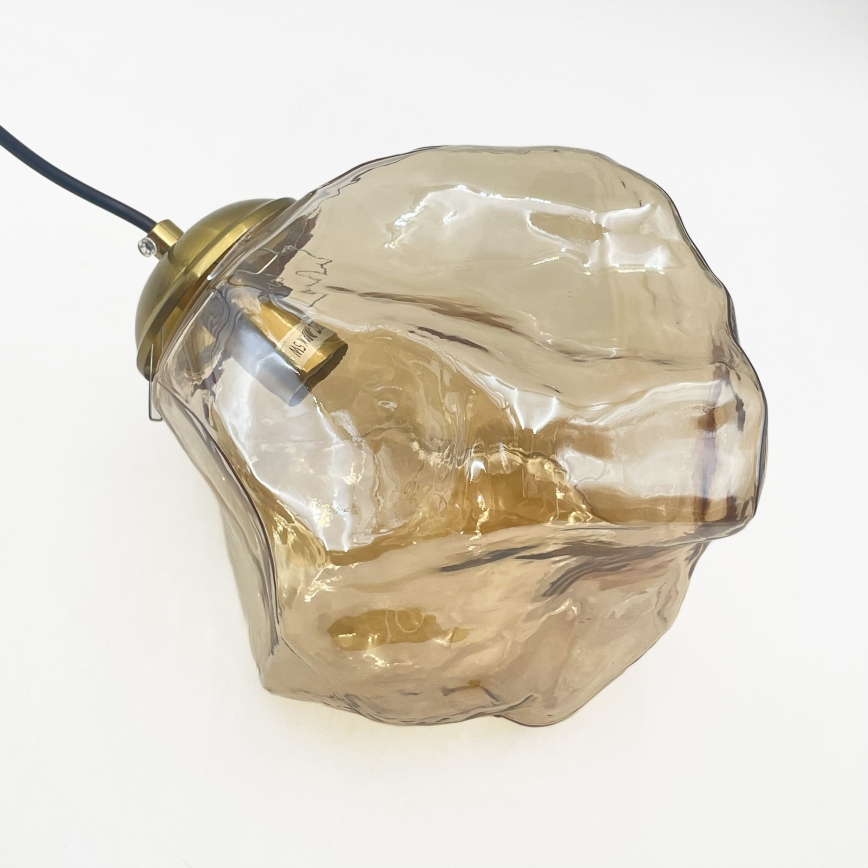 Kabel-Pendelleuchte CRISTAL 5xE14/15W/230V Messing/rauchbeige